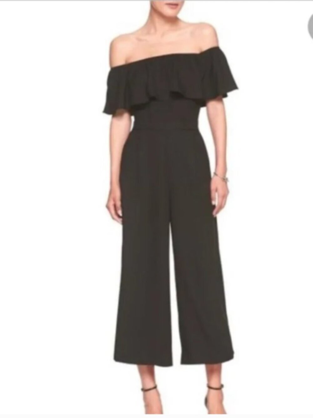 Banana Republic Factory Black Off the Shoulder Jumpsuit Size 6